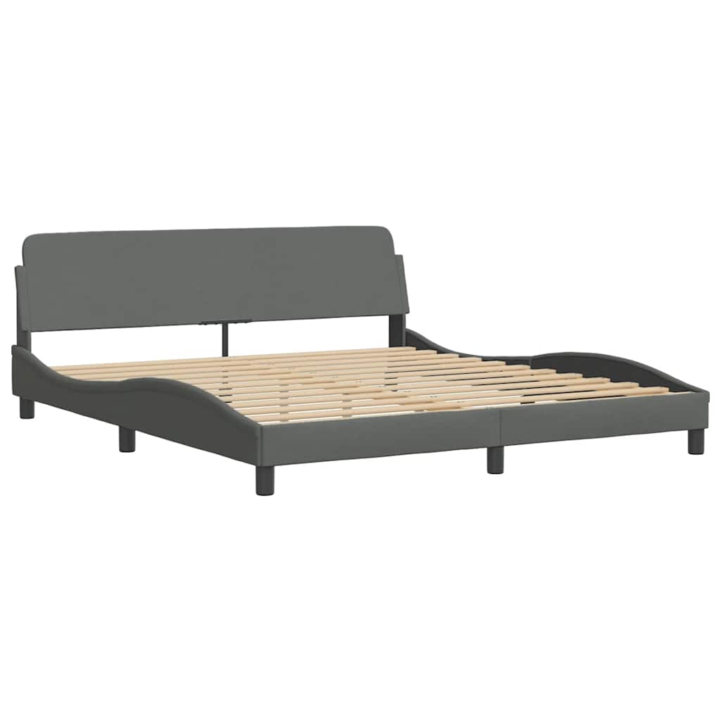 Estrutura de cama dover cinza escuro 180x200 cm em tecido