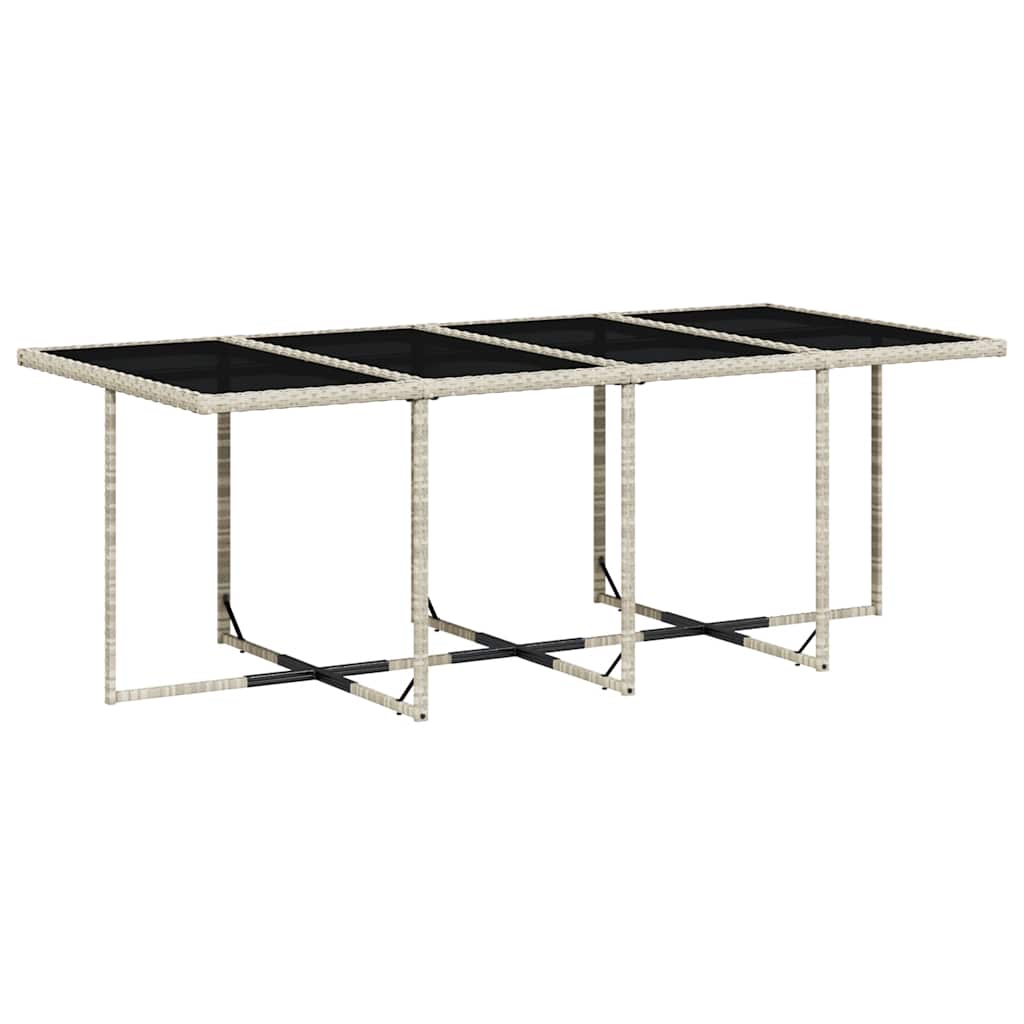 13 Pcs conj. jantar jardim c/ almofadões vime PE cinzento-claro