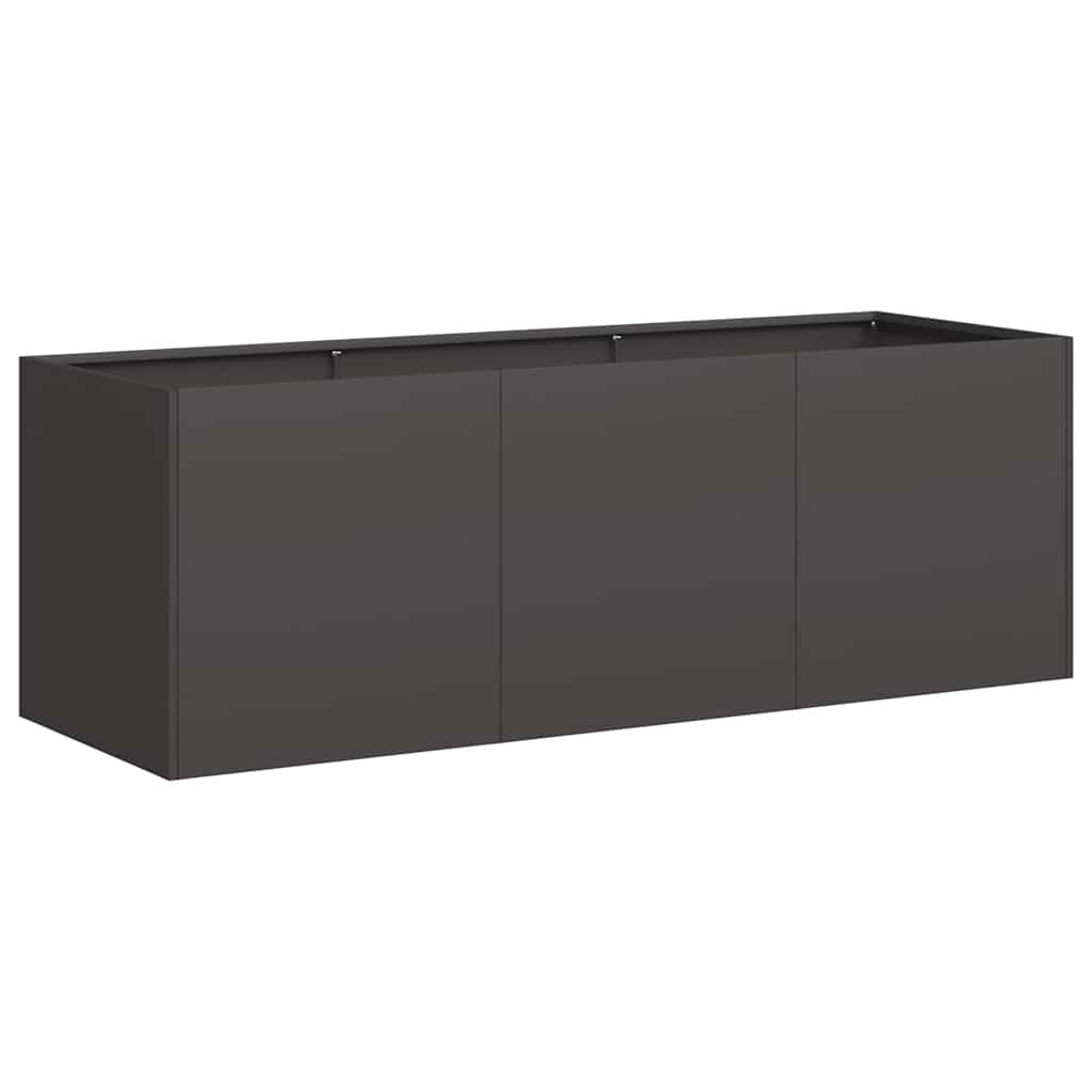 Vaso preto 120x40x40 cm aço laminado a frio