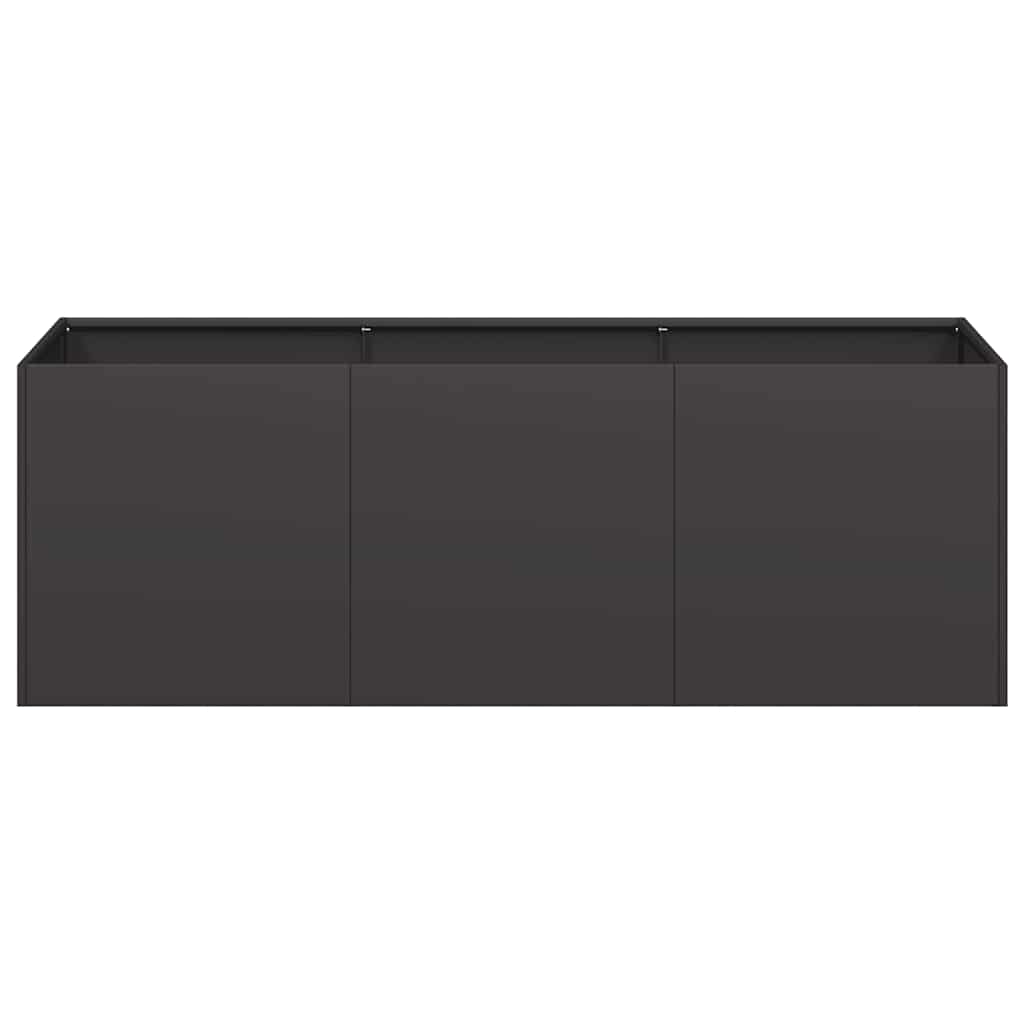 Vaso preto 120x40x40 cm aço laminado a frio