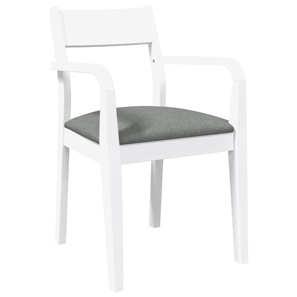 Cadeiras de jantar com almofadões 2 pcs madeira maciça branco
