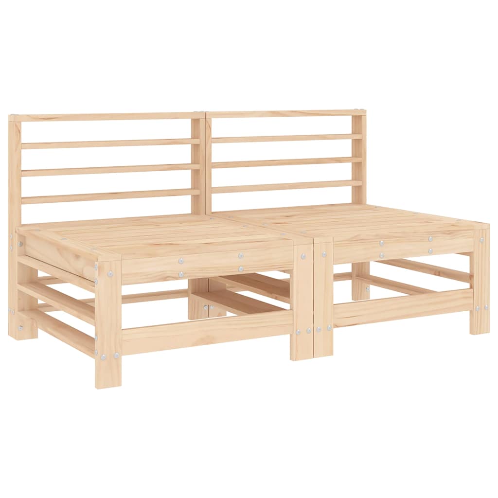 Sofás de centro para jardim 2 pcs madeira de pinho maciça