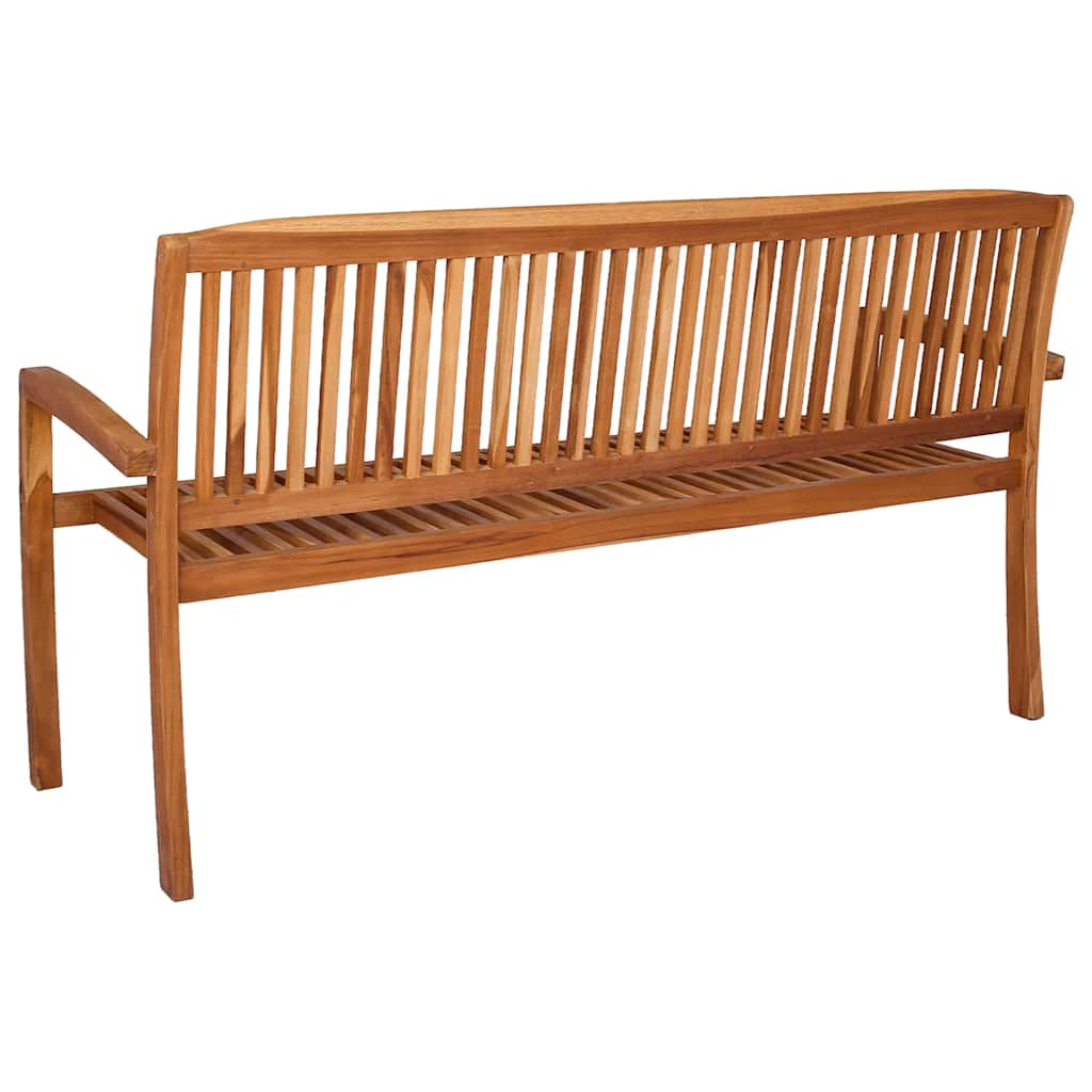 Bancos empilháveis jardim 3 lugares 159cm madeira teca maciça