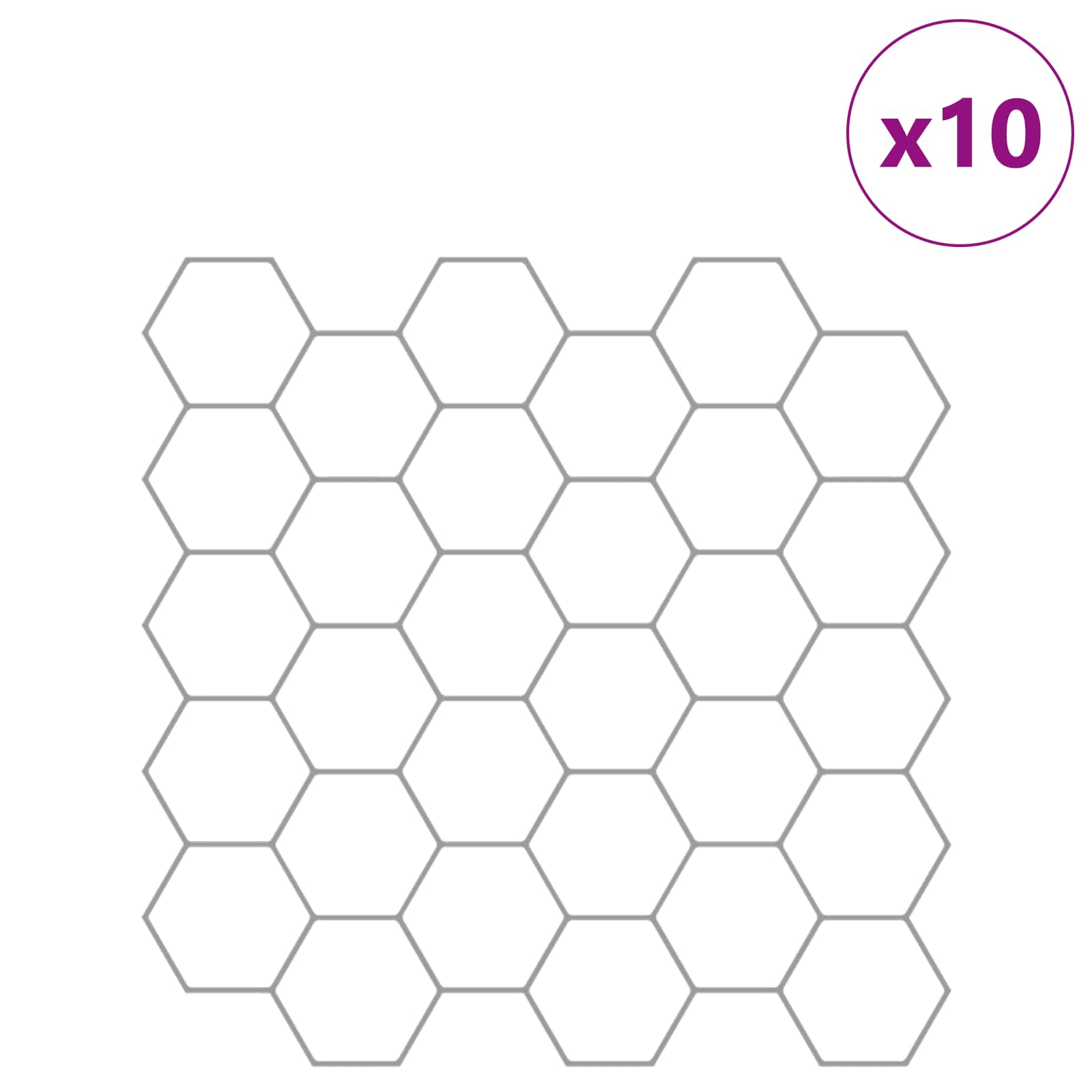 Azulejo hexagonal 10 unid. branco e cinza 30 x 30 cm