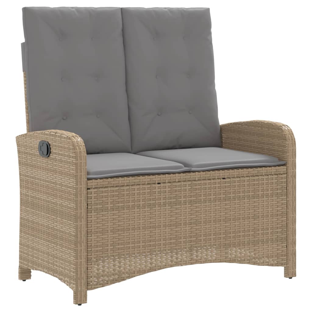 4 Pcs conjunto de jantar p/ jardim c/ almofadões vime PE bege