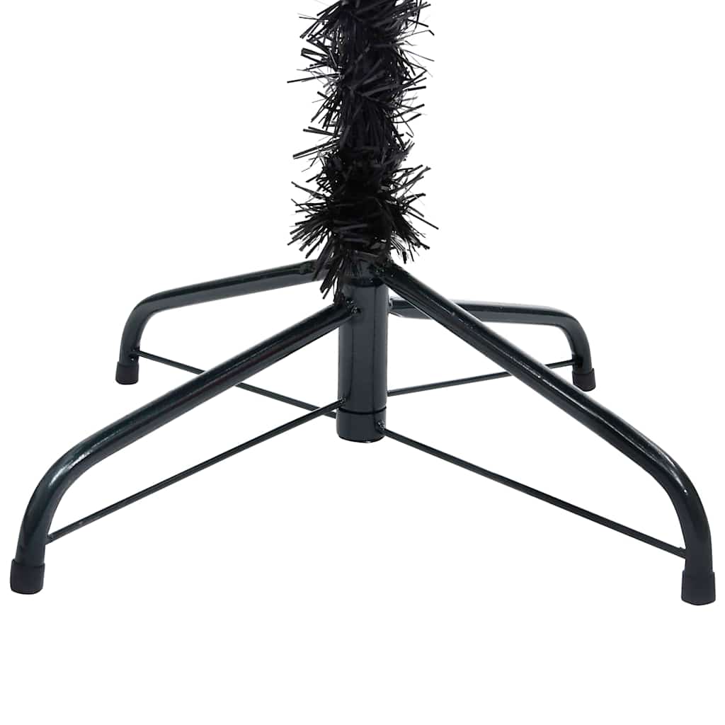 Árvore natal artificial pré-iluminada c/ bolas 240cm PVC preto