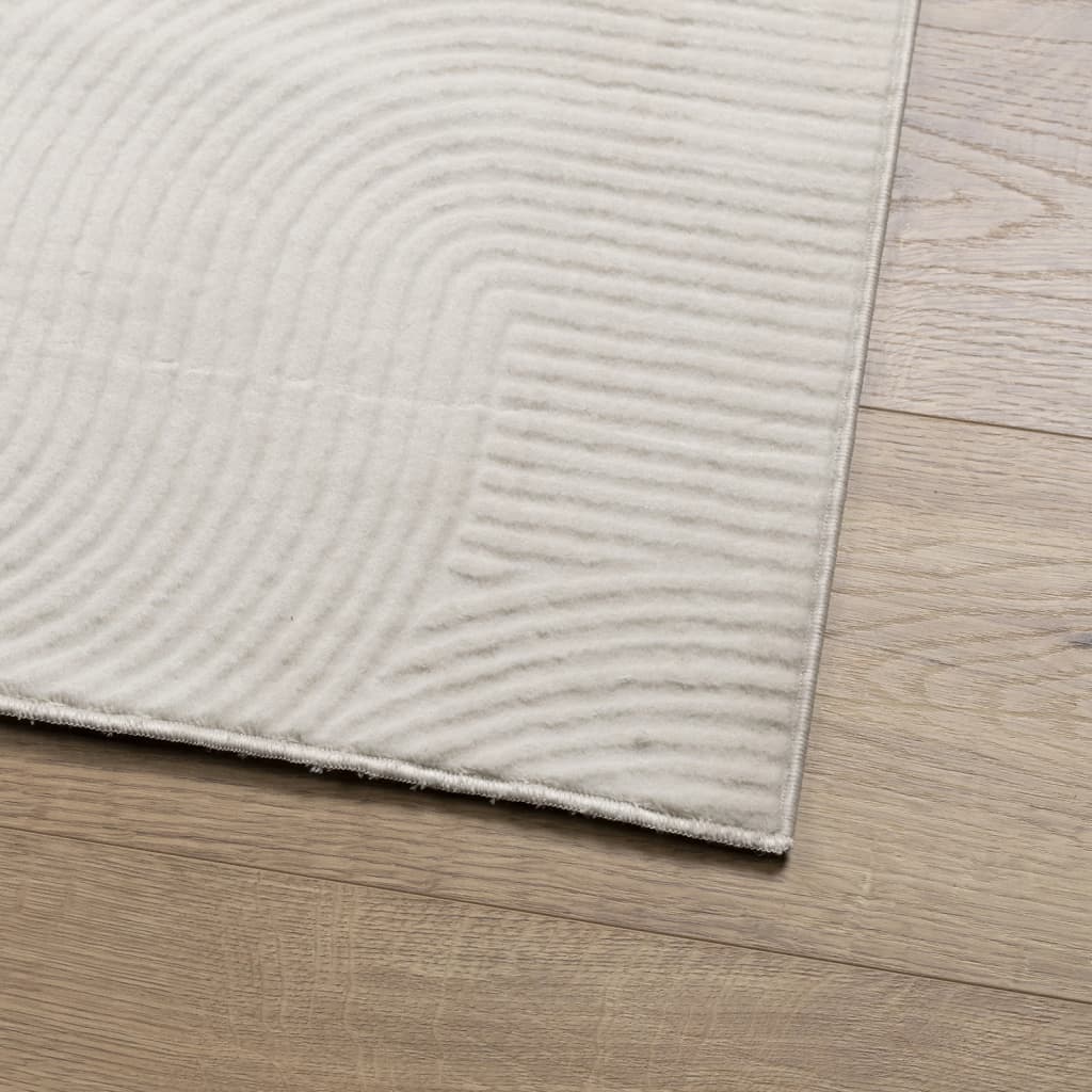 Tapete de pelo curto iza visual escandinavo 140x200cm cor creme