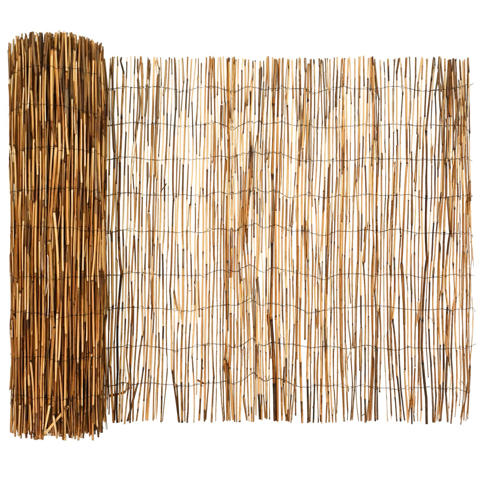 Cerca para jardim carbonizado 600 x 90 cm junco