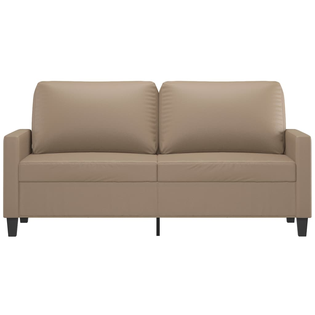 Sofá de 2 lugares 140 cm couro artificial cor cappuccino