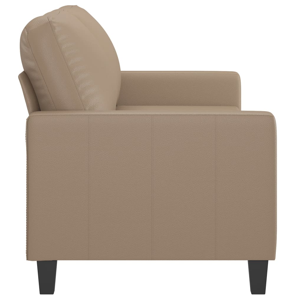 Sofá de 2 lugares 140 cm couro artificial cor cappuccino