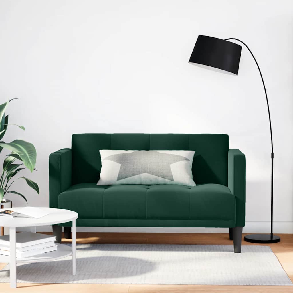 Sofá-luvas 111 cm veludo verde-escuro