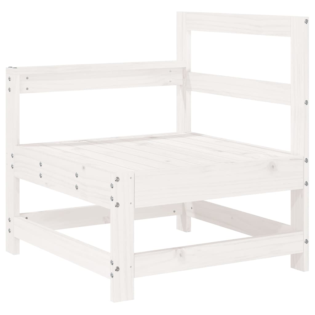 6 Pcs conjunto sofás de jardim madeira de pinho maciça branco