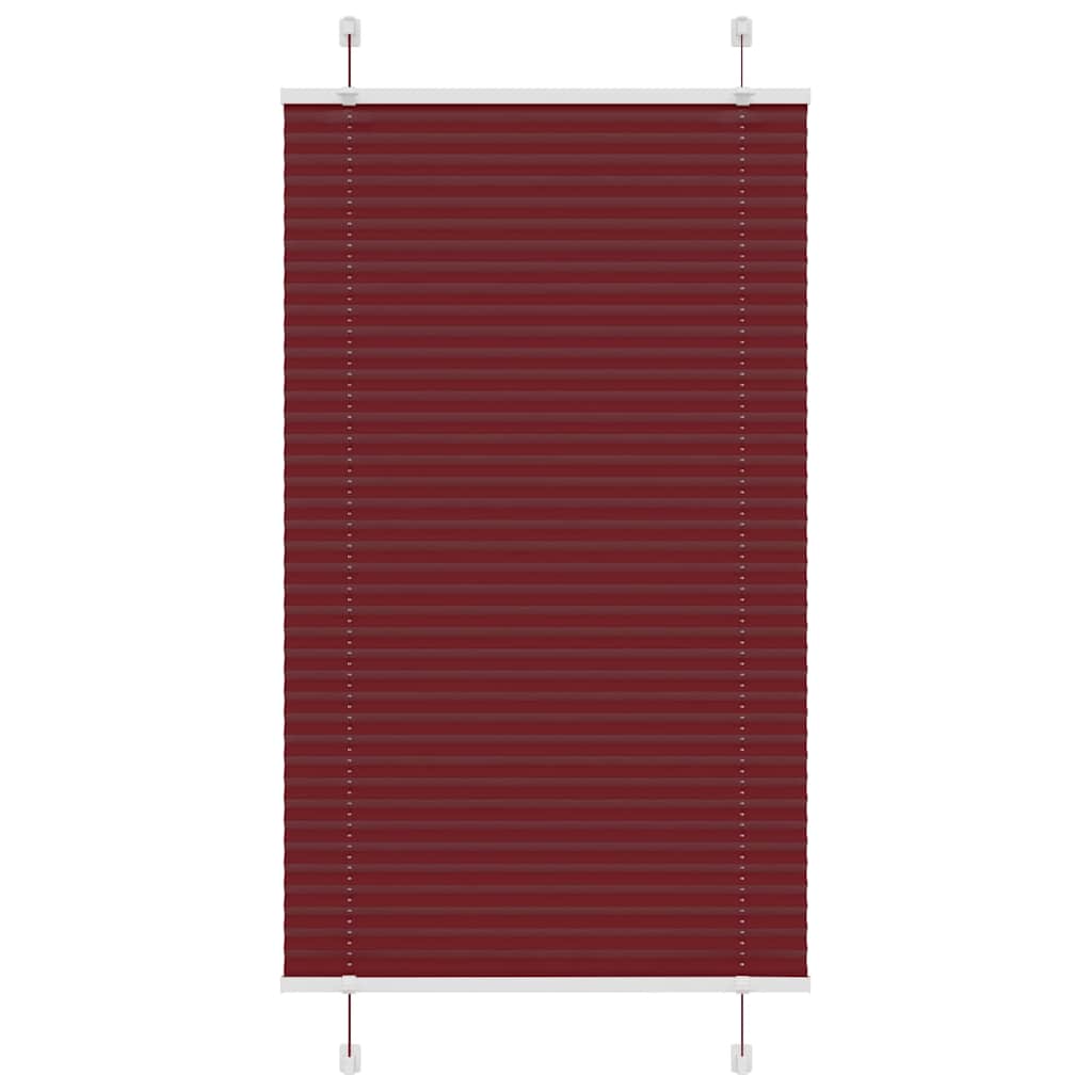 Plissado cego bordéus vermelho 80x150 cm largura tecido