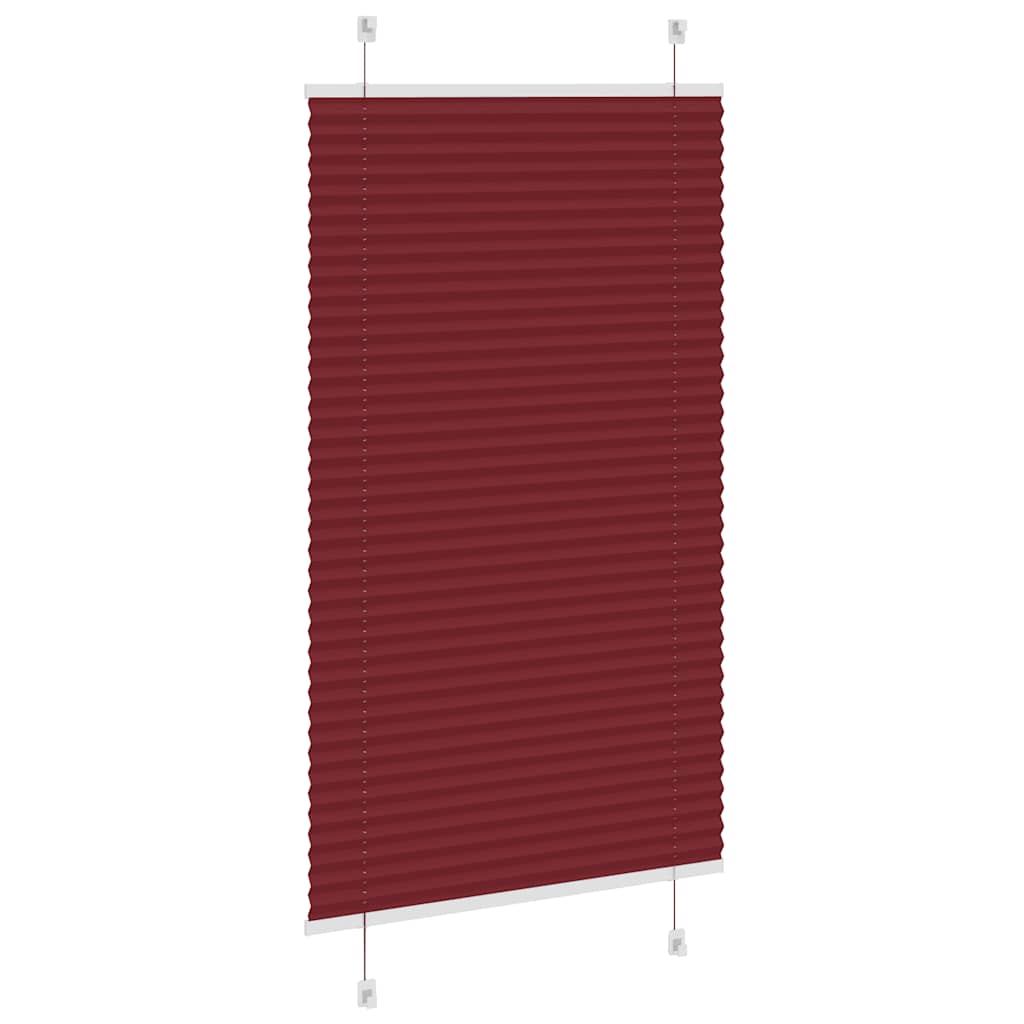 Plissado cego bordéus vermelho 80x150 cm largura tecido