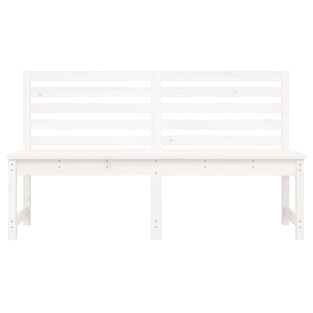 Banco de jardim 157,5 cm madeira de pinho maciça branco