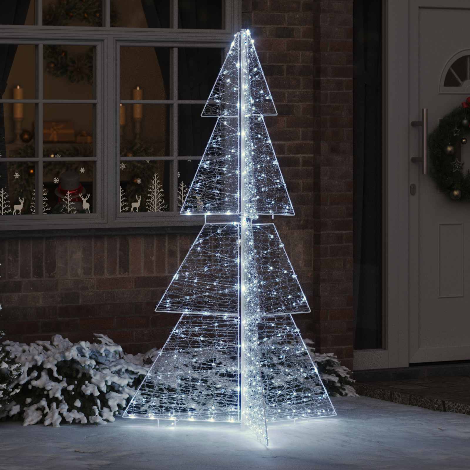 Árvore de natal com 240 leds branco frio 180 cm acrílo