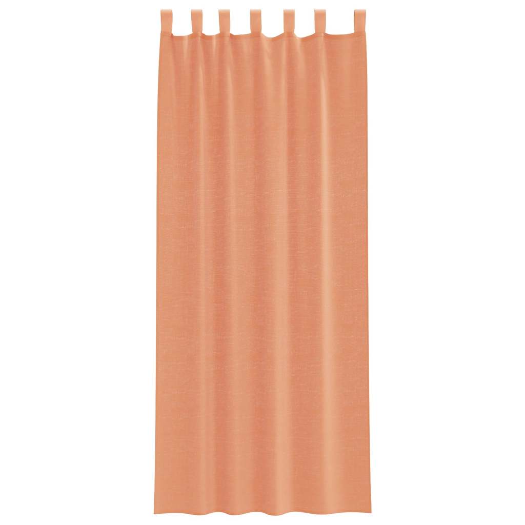 Cortinas de voile com laços 2 pcs terracota 140x260 cm