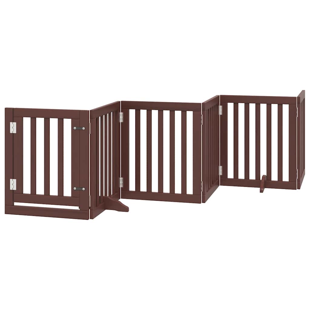 Portão cães c/ porta dobrável 12 painéis 600 cm álamo castanho