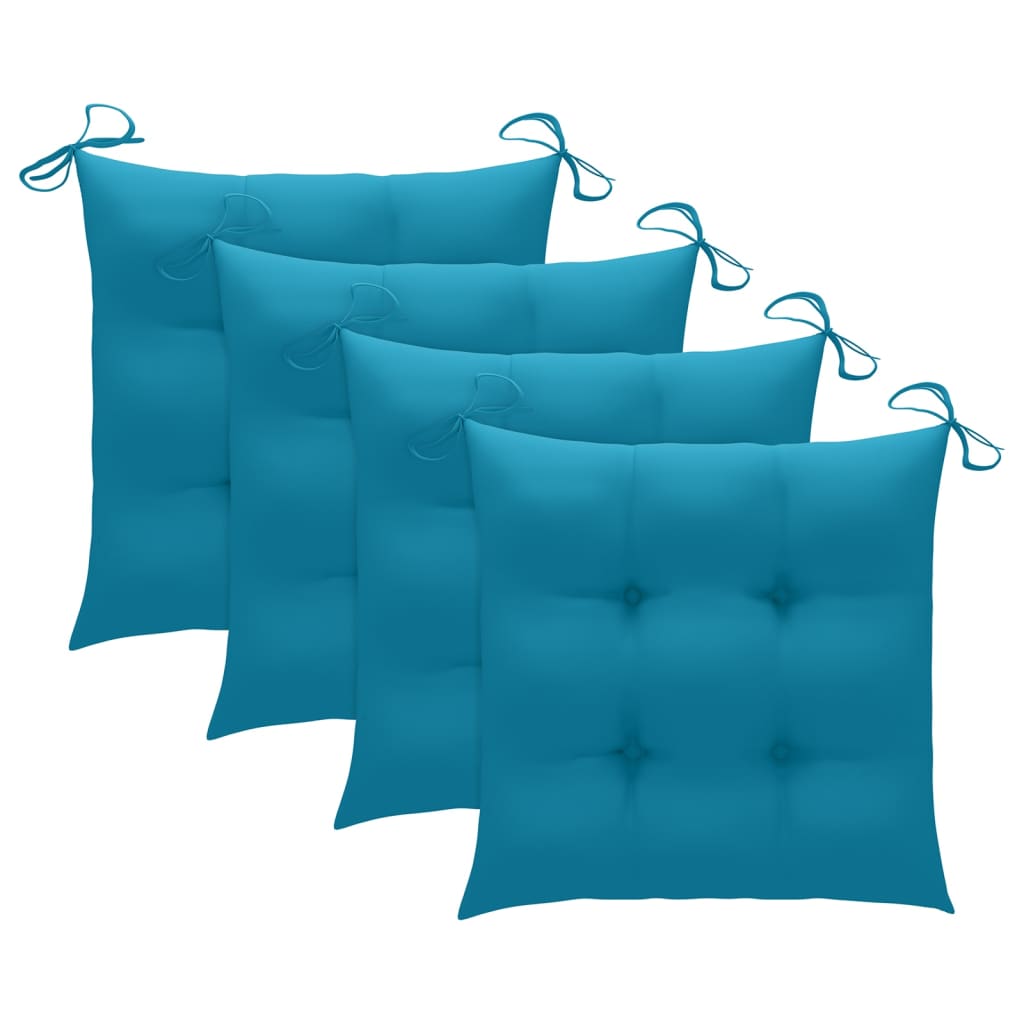 Cadeiras de jantar p/ jardim 4 pcs c/ almofadões acácia maciça