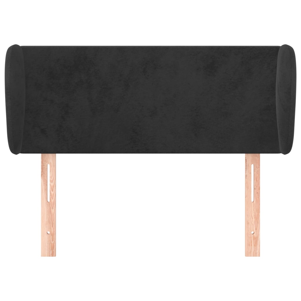 Cabeceira de cama c/ abas veludo 103x23x78/88 cm preto