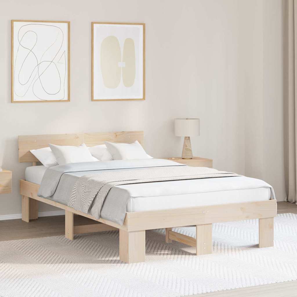 Estrutura da cama com cabeceira natural 120 x 200 cm