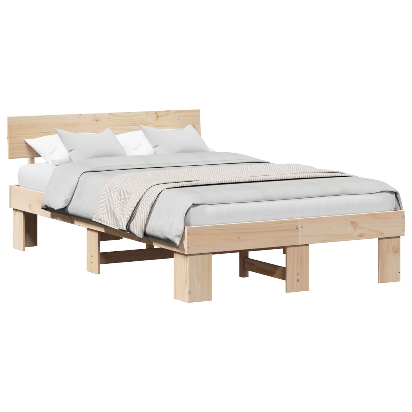 Estrutura da cama com cabeceira natural 120 x 200 cm