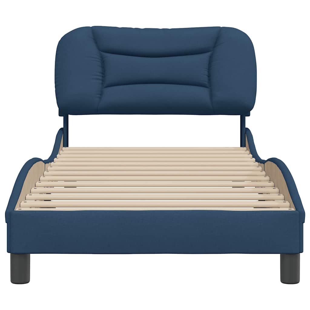 Estrutura de cama sem colchão hvar 90x200 cm tecido azul