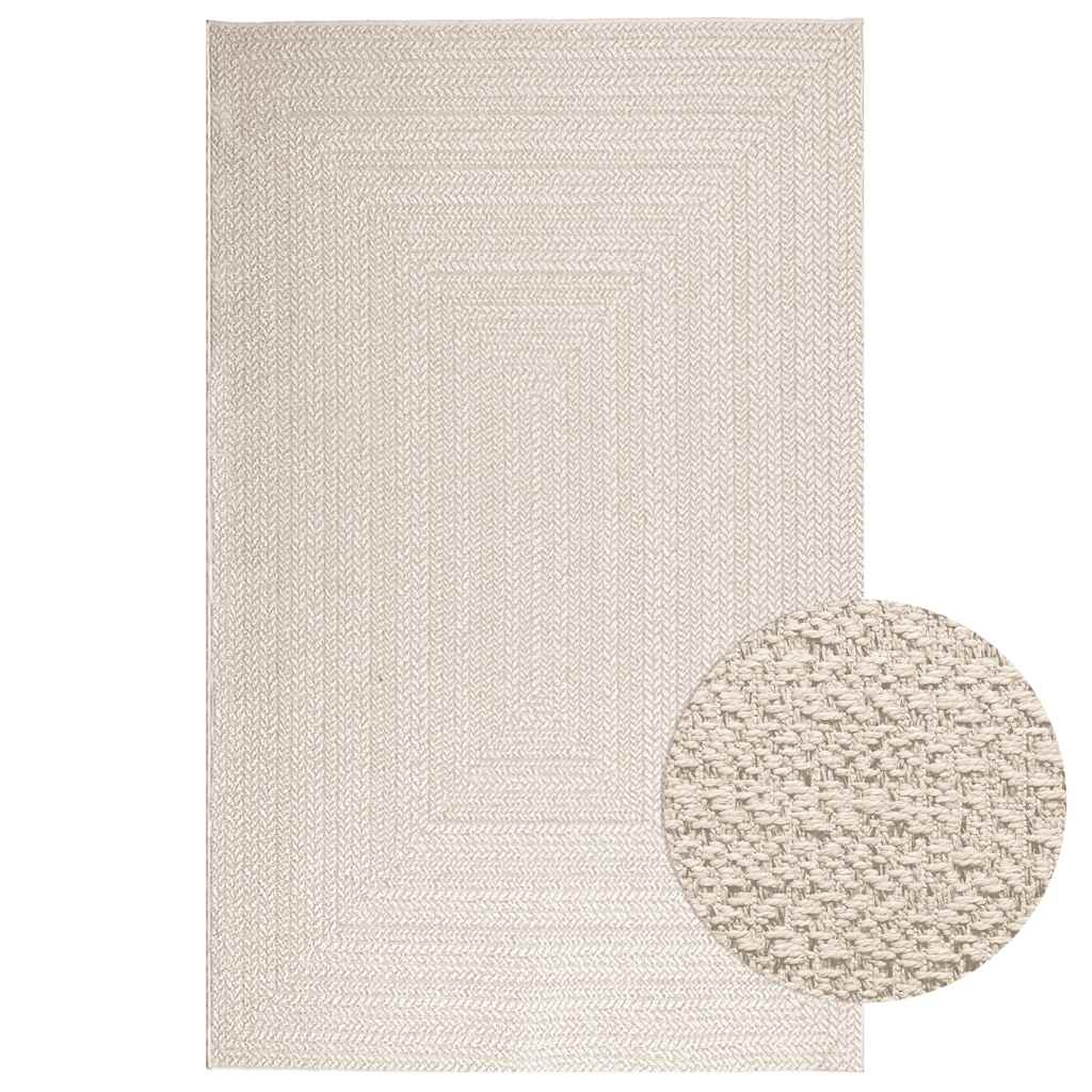 Tapete zizur creme 160x230cm aspeto de juta interior e exterior