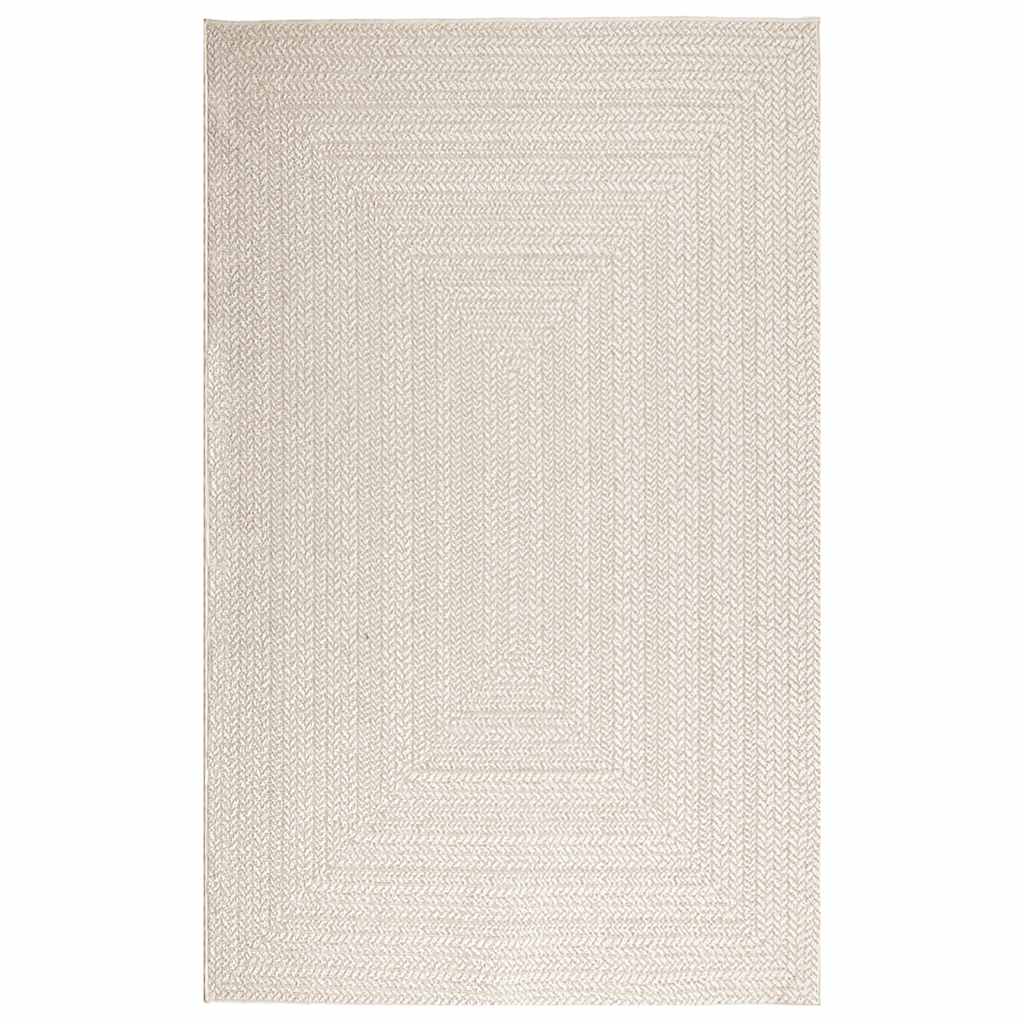 Tapete zizur creme 160x230cm aspeto de juta interior e exterior