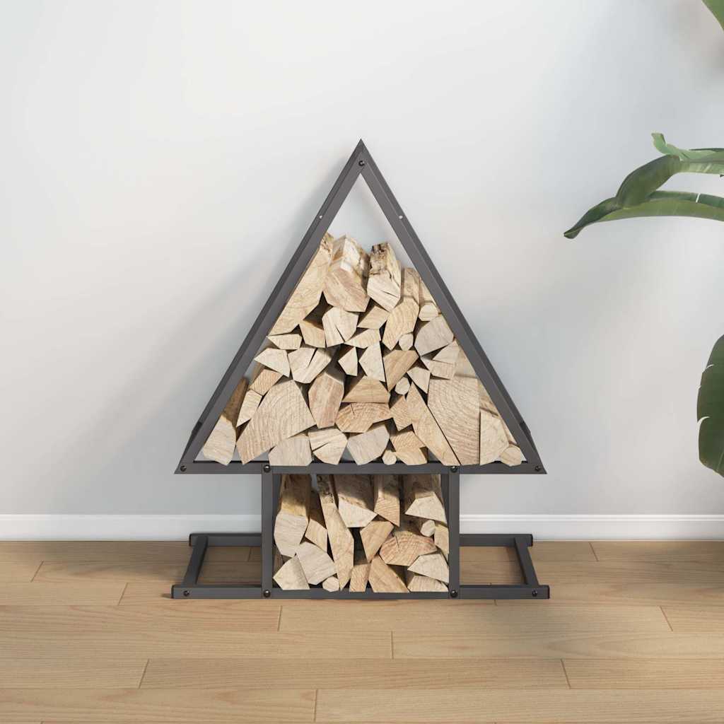 Suporte para lenha 50x25x60 cm aço laminado a frio preto