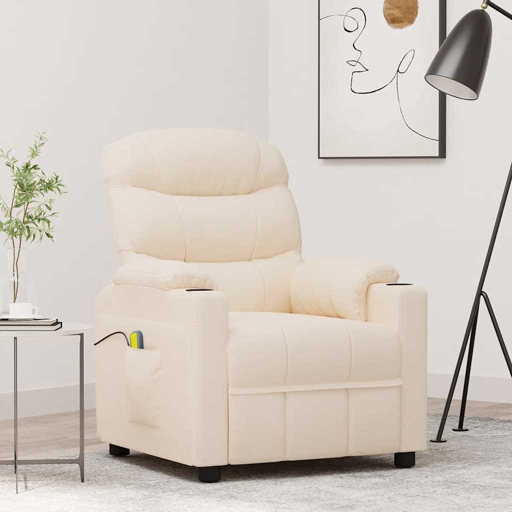Poltrona de massagens tecido cor creme