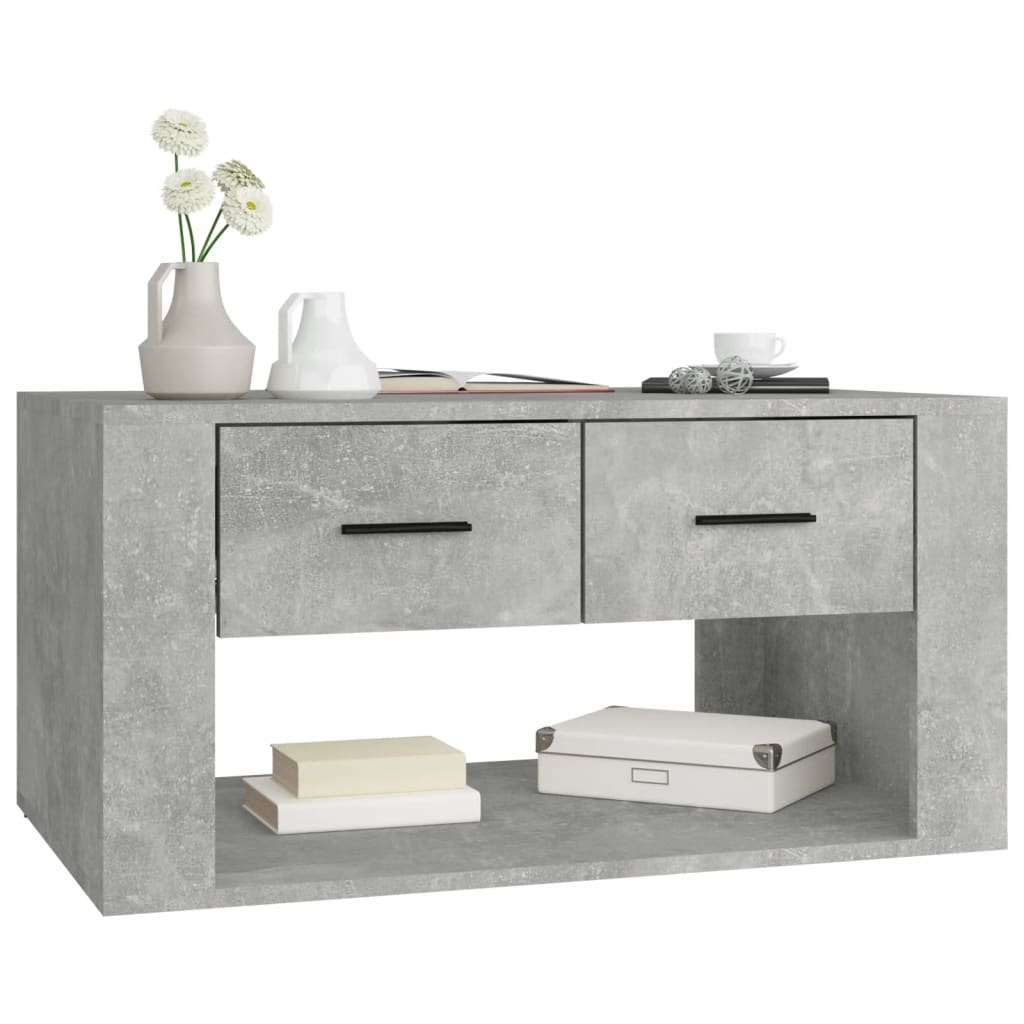 Mesa de centro 80x50x40cm derivados de madeira cinzento cimento