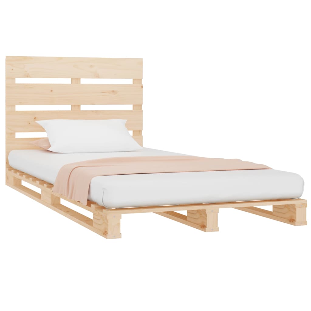 Estrutura de cama de solteiro 90x190 cm madeira de pinho maciça