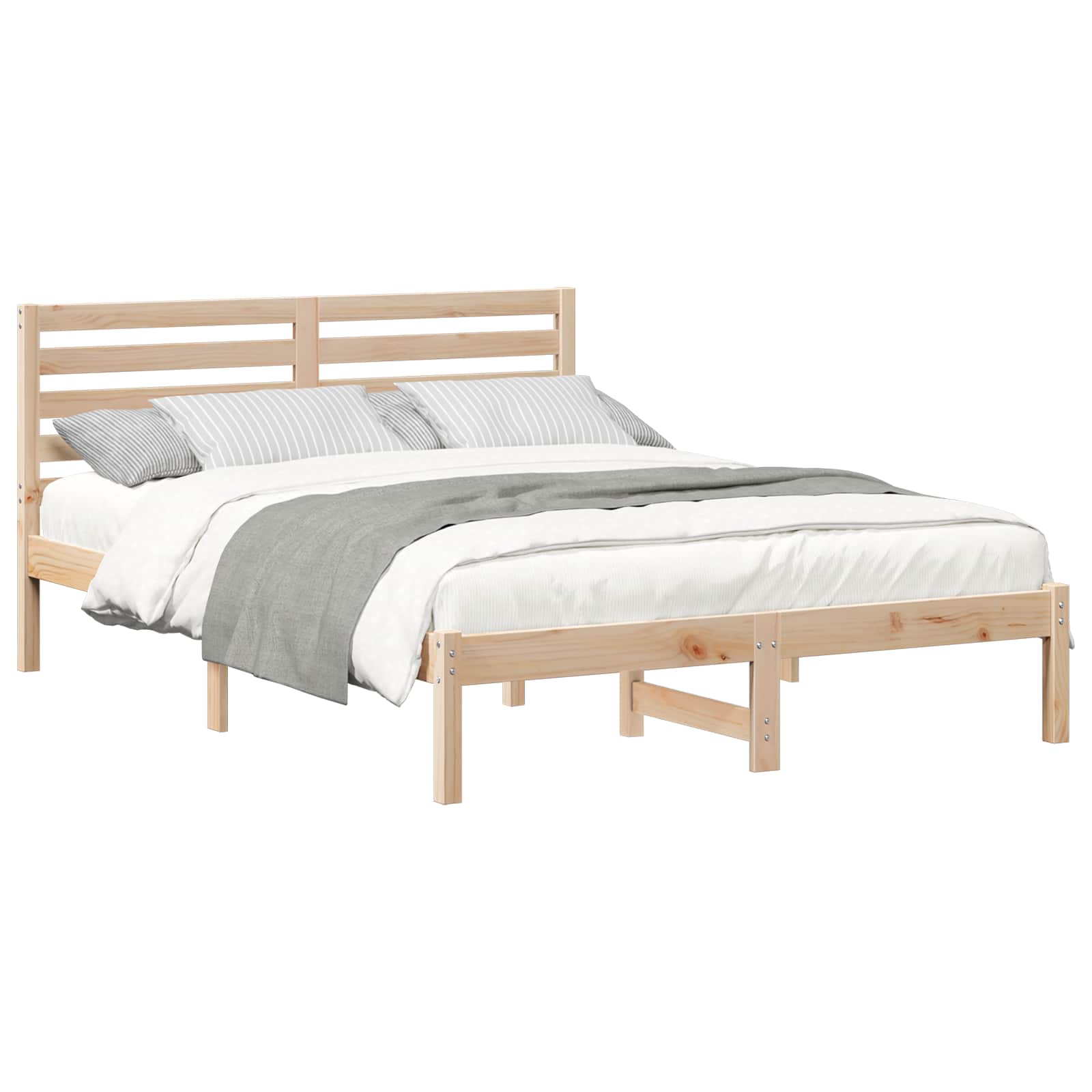 Estrutura da cama com cabeceira castanho 140 x 190 cm