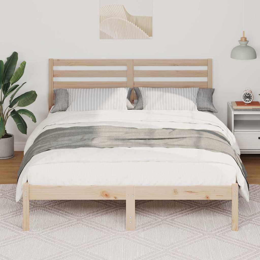 Estrutura da cama com cabeceira castanho 140 x 190 cm