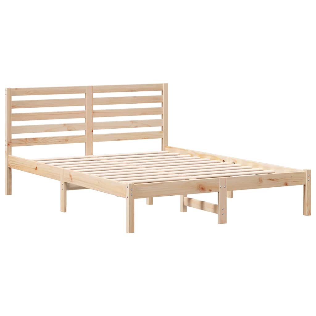 Estrutura da cama com cabeceira castanho 140 x 190 cm