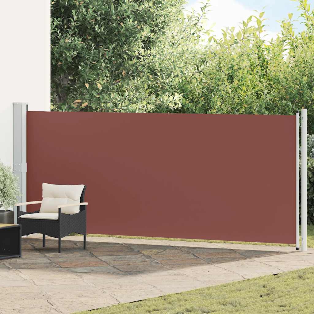 Toldo lateral retrátil para pátio 600x160 cm castanho