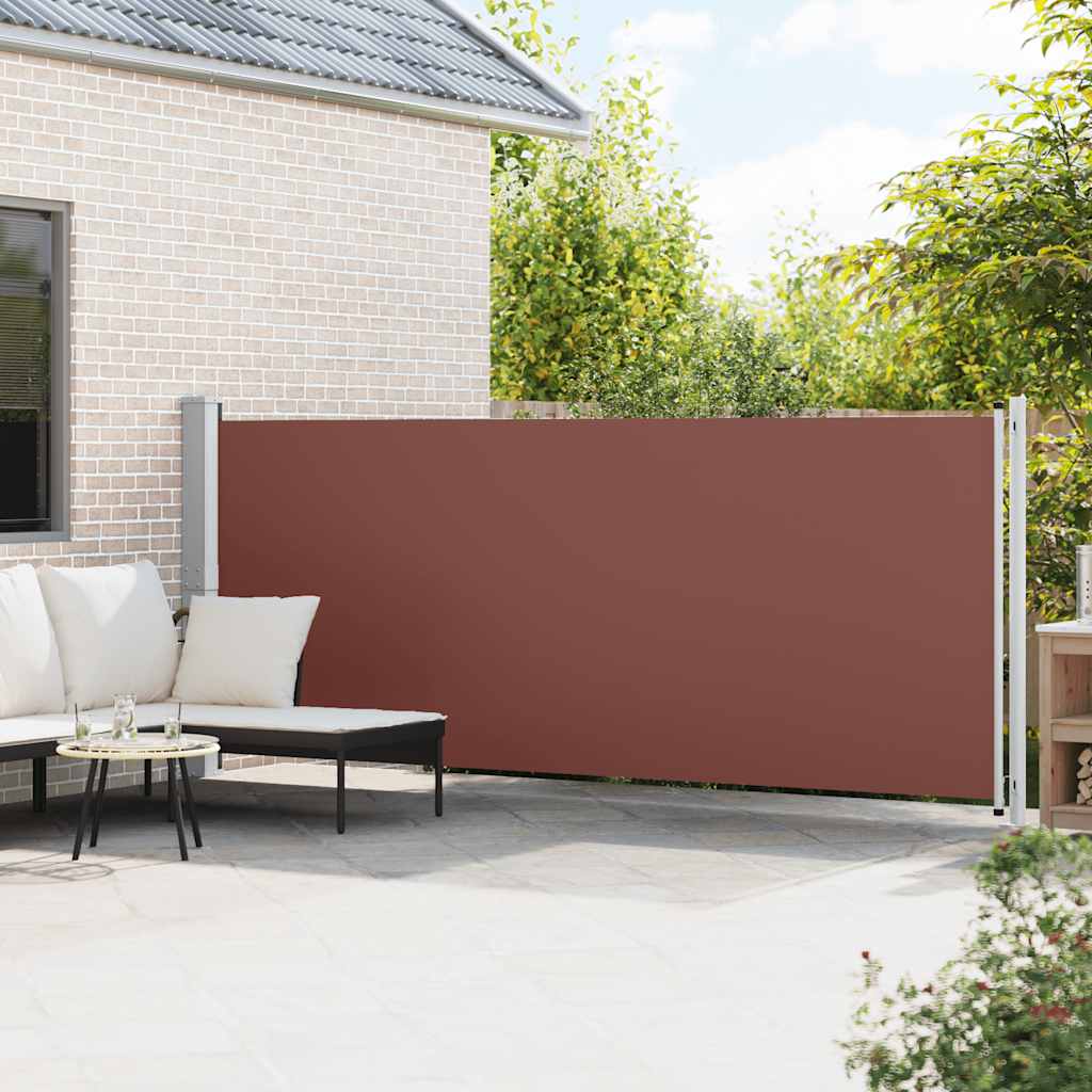Toldo lateral retrátil para pátio 600x160 cm castanho