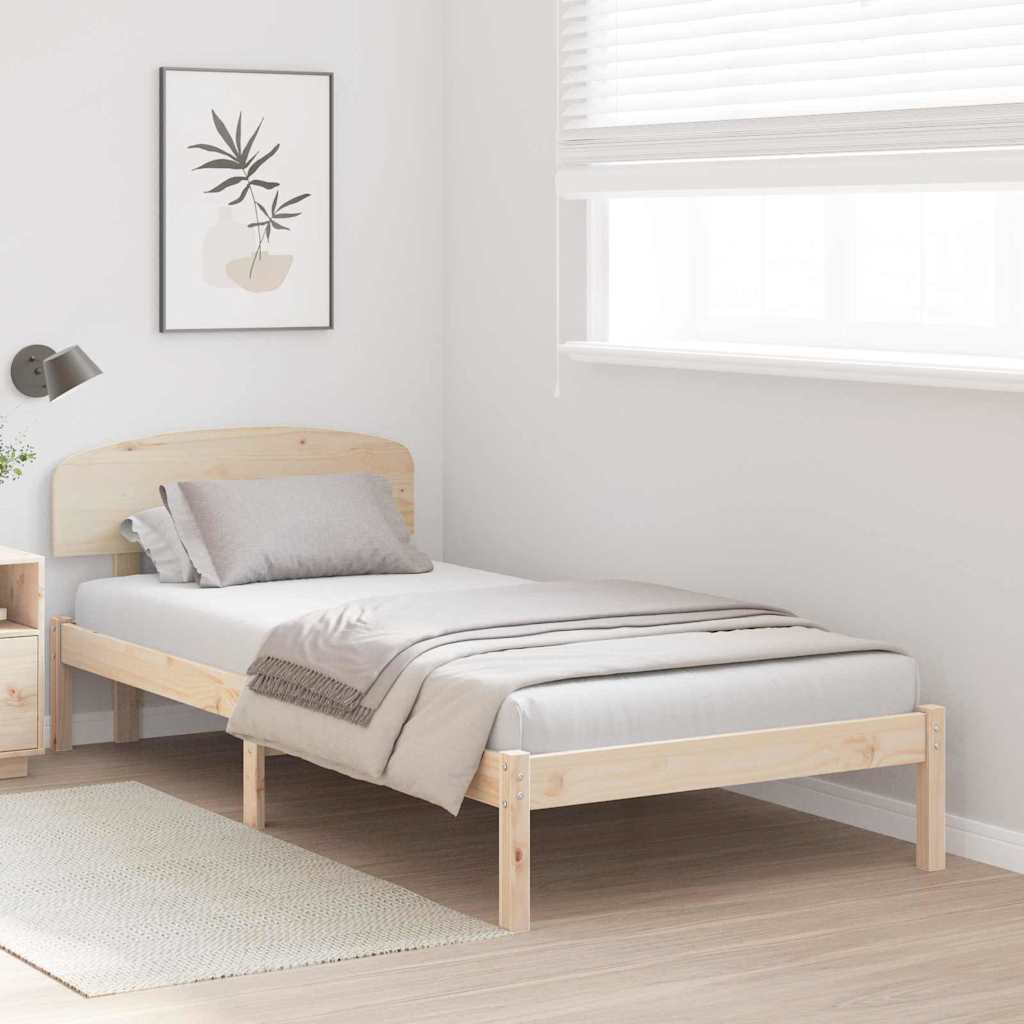 Estrutura da cama com cabeceira natural 100 x 200 cm