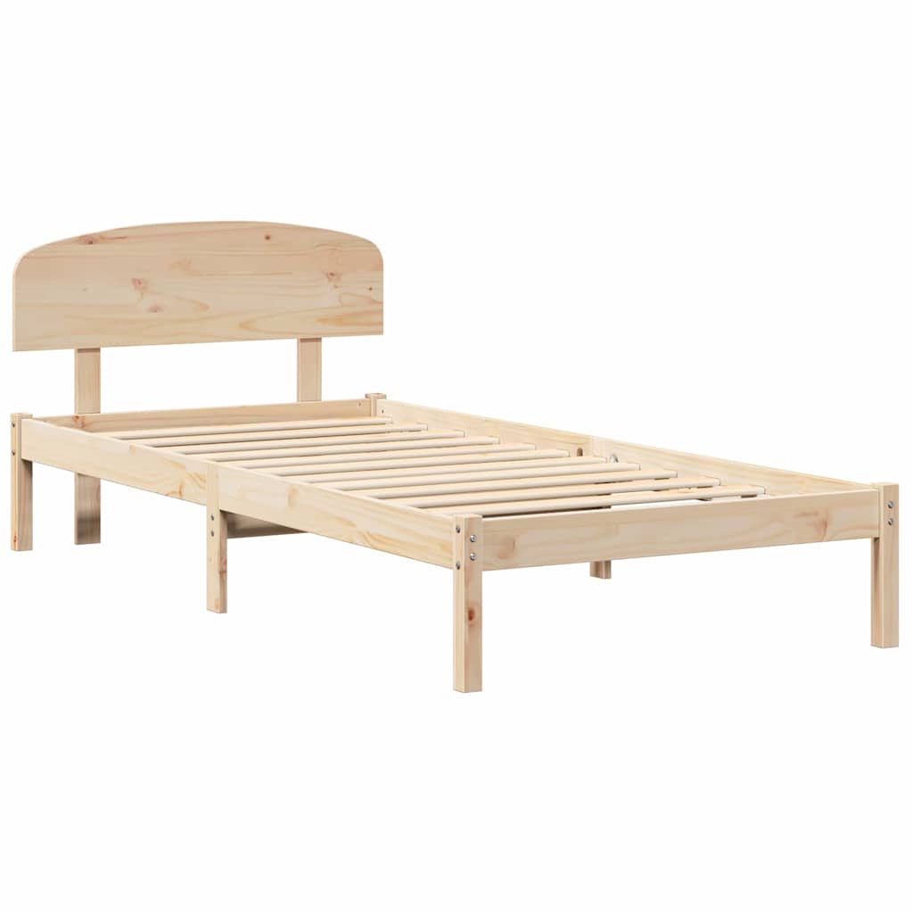 Estrutura da cama com cabeceira natural 100 x 200 cm