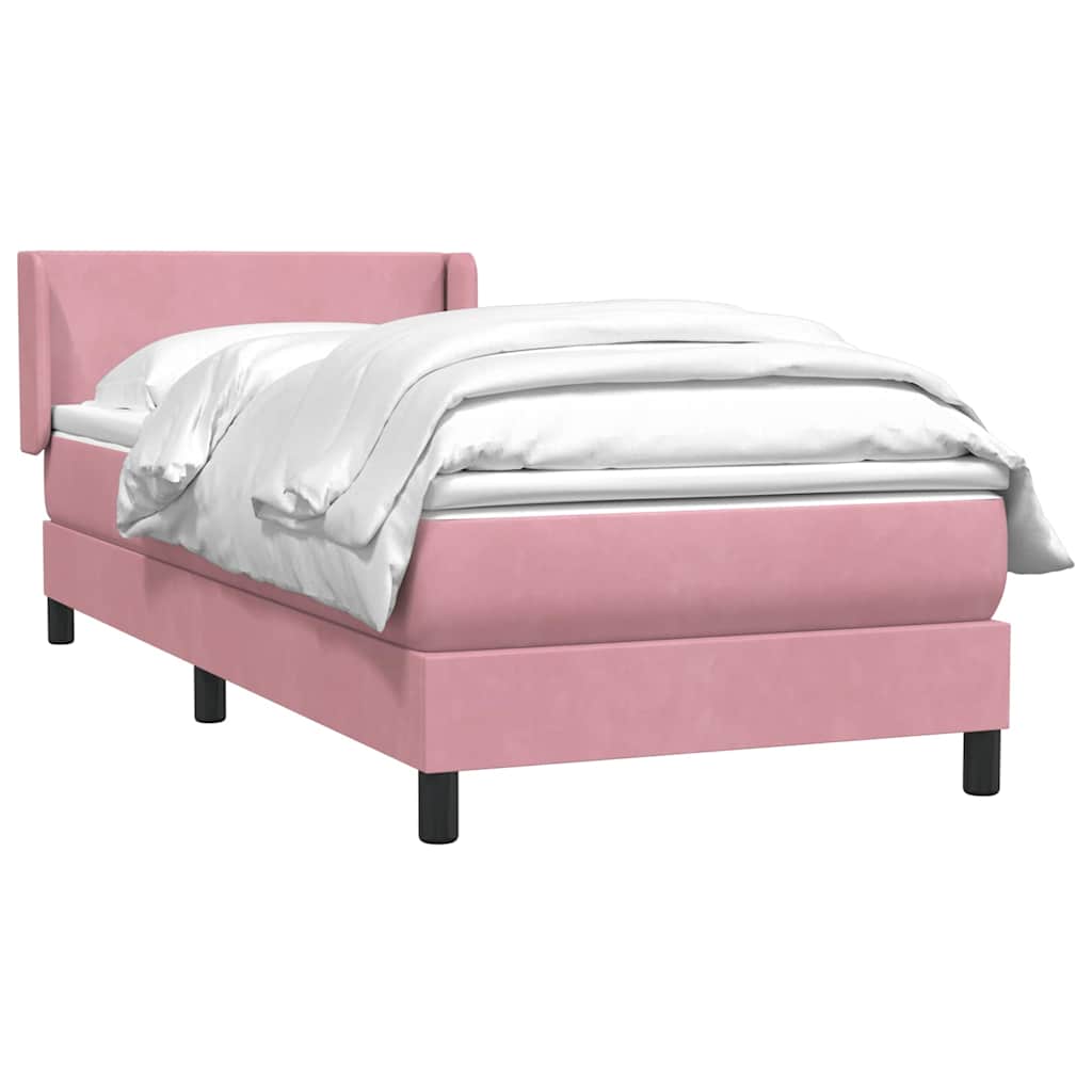 Cama com molas/colchão 80x220 cm veludo rosa