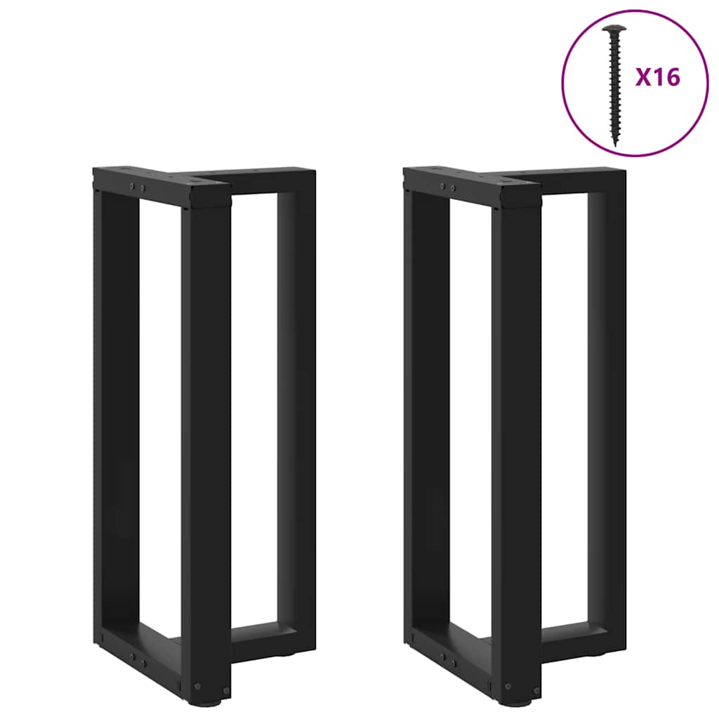 Pés de mesa de bar em forma de t, 2 peças, preto, 40x35x(90-91) cm, aço