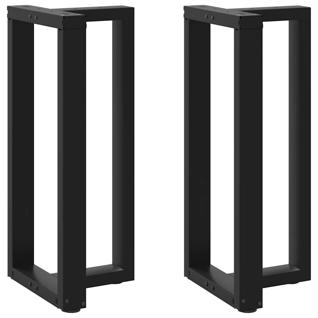 Pés de mesa de bar em forma de t, 2 peças, preto, 40x35x(90-91) cm, aço