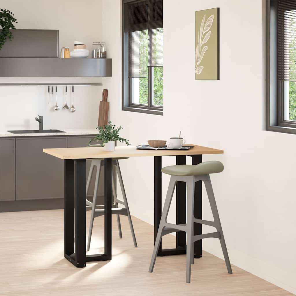 Pés de mesa de bar em forma de t, 2 peças, preto, 40x35x(90-91) cm, aço