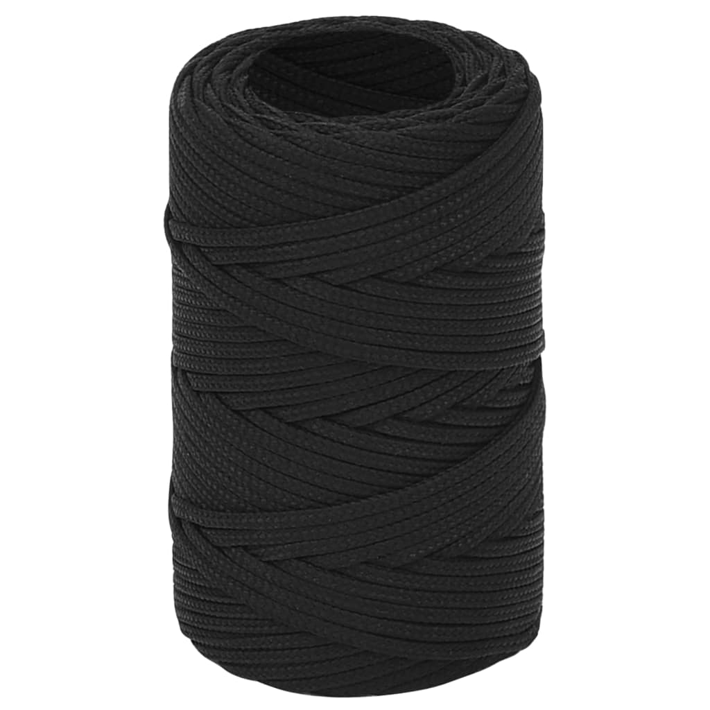 Corda de barco 2 mm 250 m polipropileno preto completo