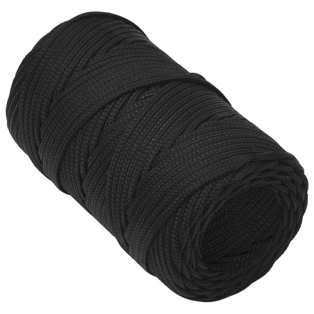 Corda de barco 2 mm 250 m polipropileno preto completo