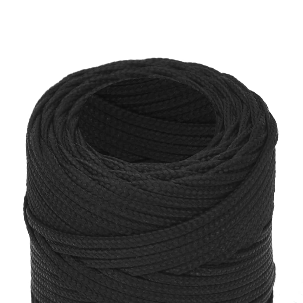 Corda de barco 2 mm 250 m polipropileno preto completo
