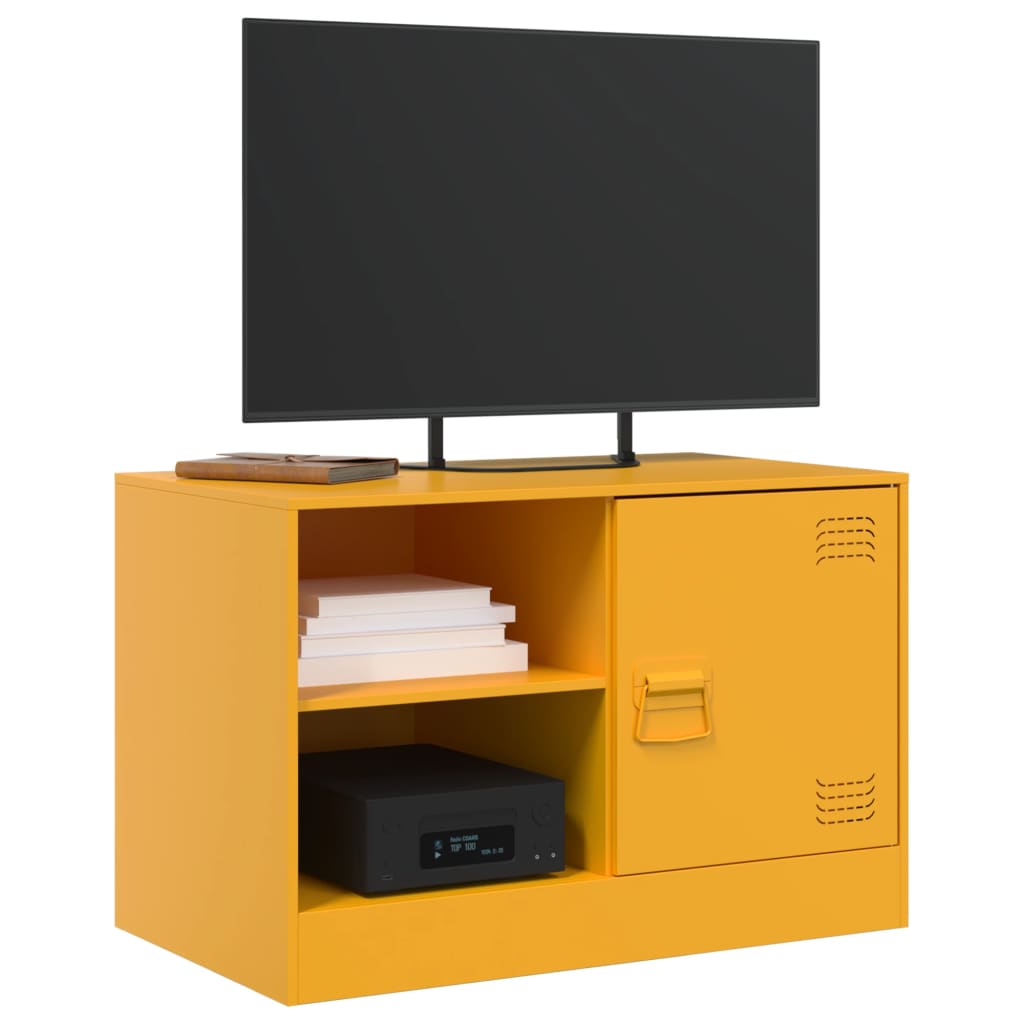 Móvel de TV 67x39x44 cm aço amarelo mostarda