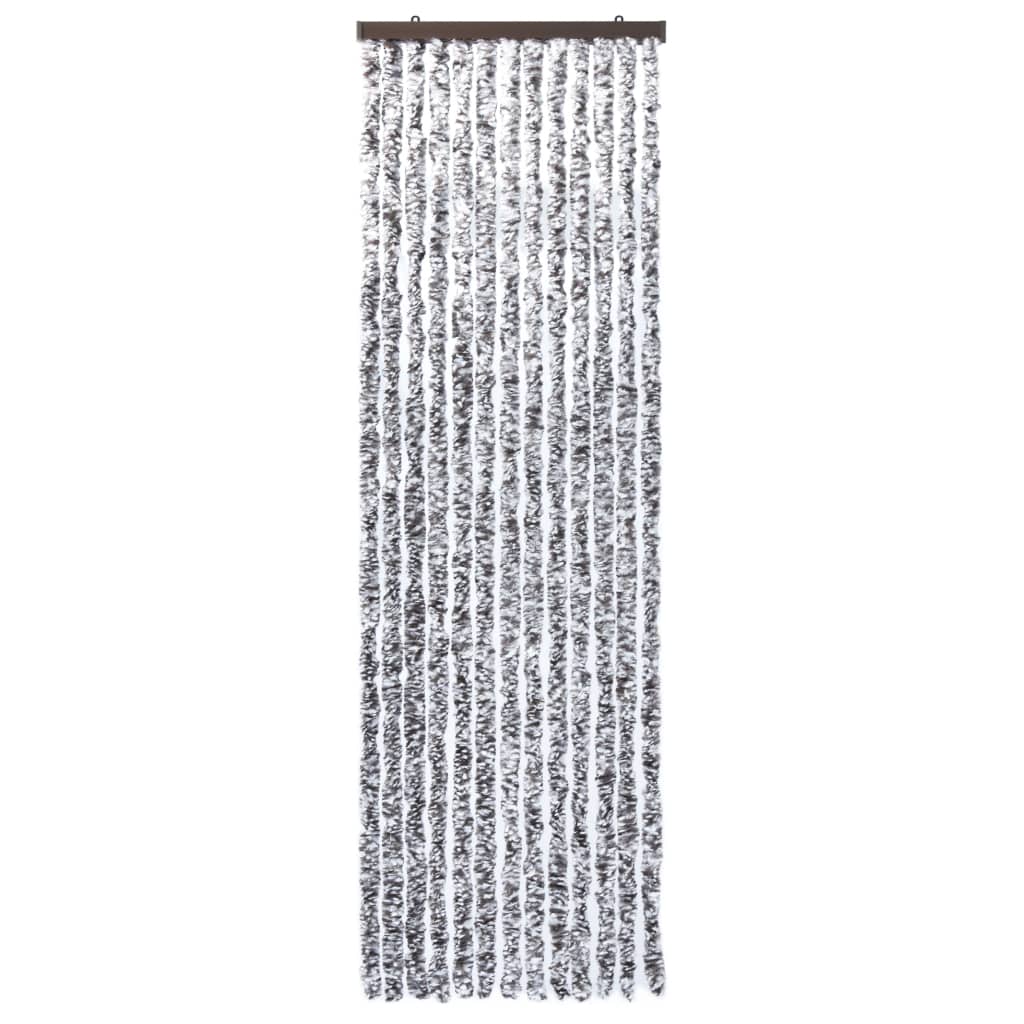 Cortina anti-insetos 56x185 cm chenille castanho e bege