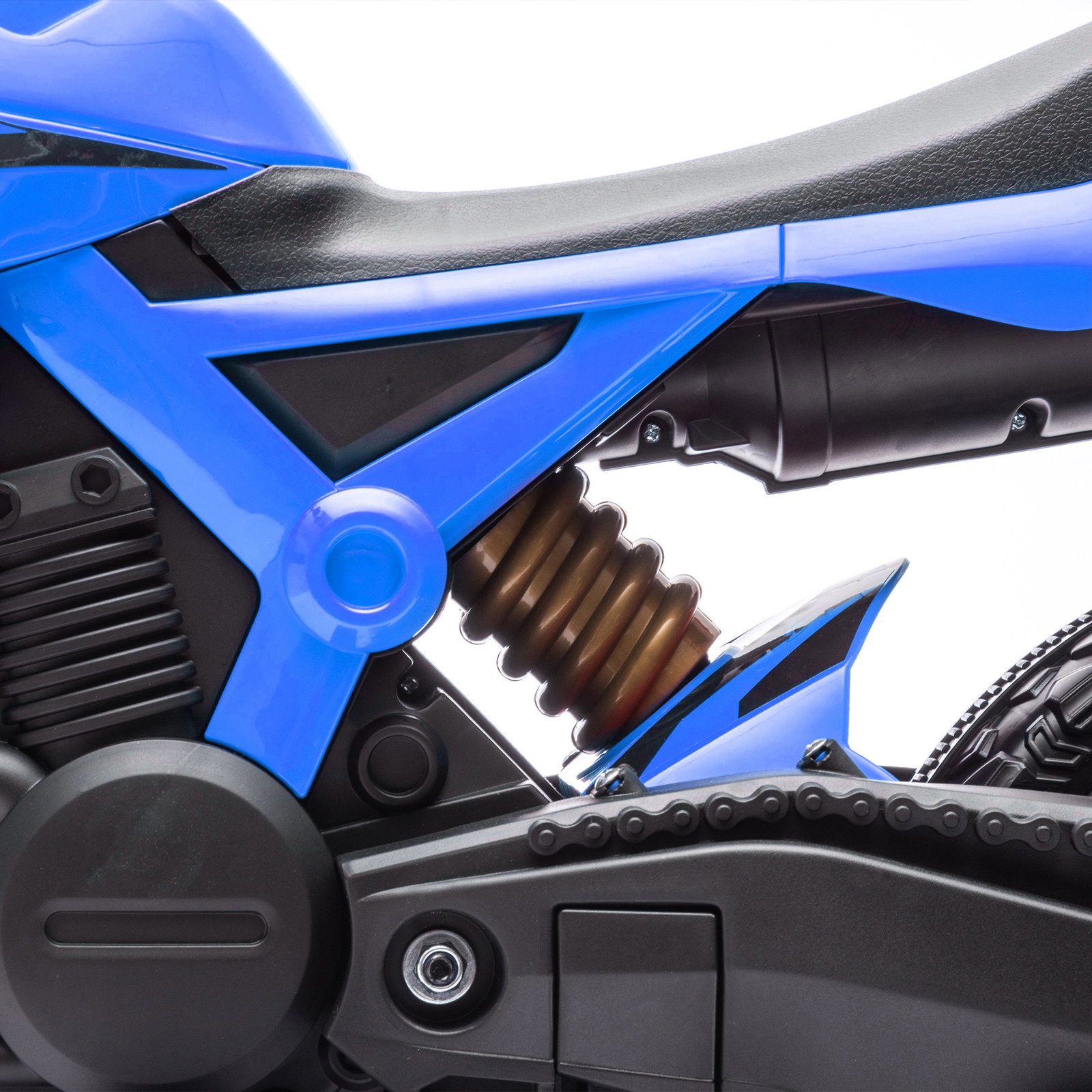 Mota elétrica para crianças moto a bateria para crianças 6v com rodas de treino e buzina 105x57x62 cm azul